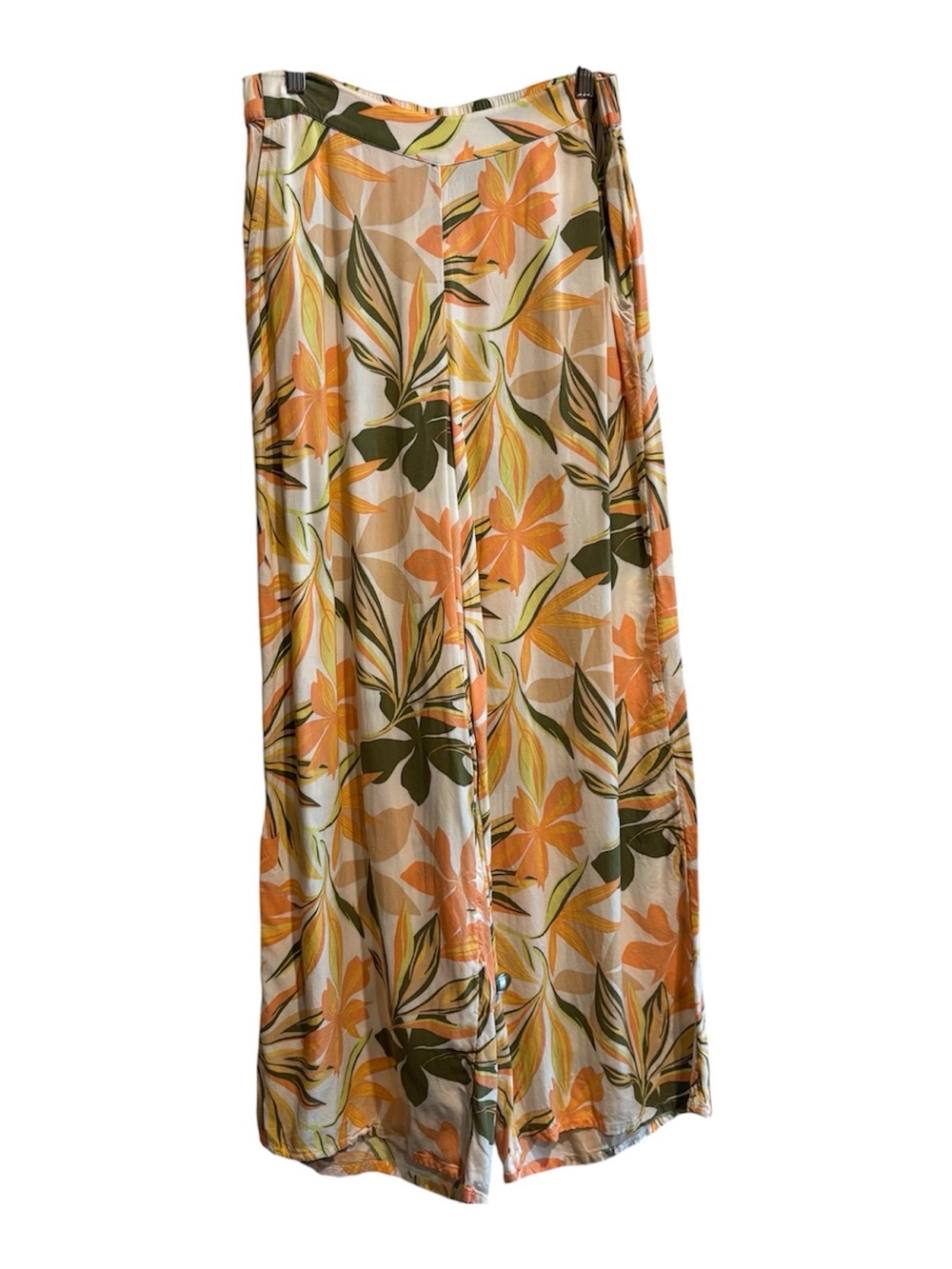 Roxy Tropical Midnight Avenue High Rise Wide Leg Pants Floral Print Size Large